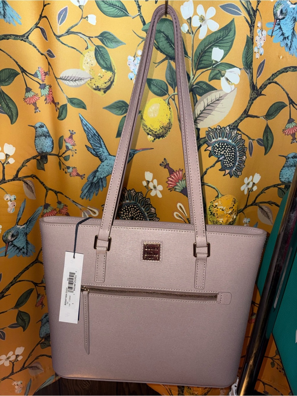 New Dooney and Bourke Oyster Saffiano Leather Shopper Tote